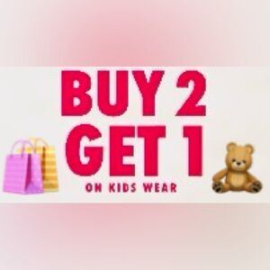 Buy 2 get 1 Free on all Kids Wear now until 4/5/2026